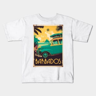 Barbados Vintage Travel Art Poster Kids T-Shirt